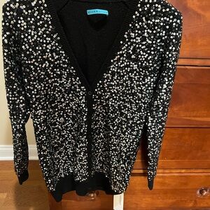 Alice + Olivia Black Sequin Cardigan